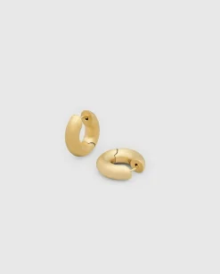 Chunky Hoops Satin Small Gold