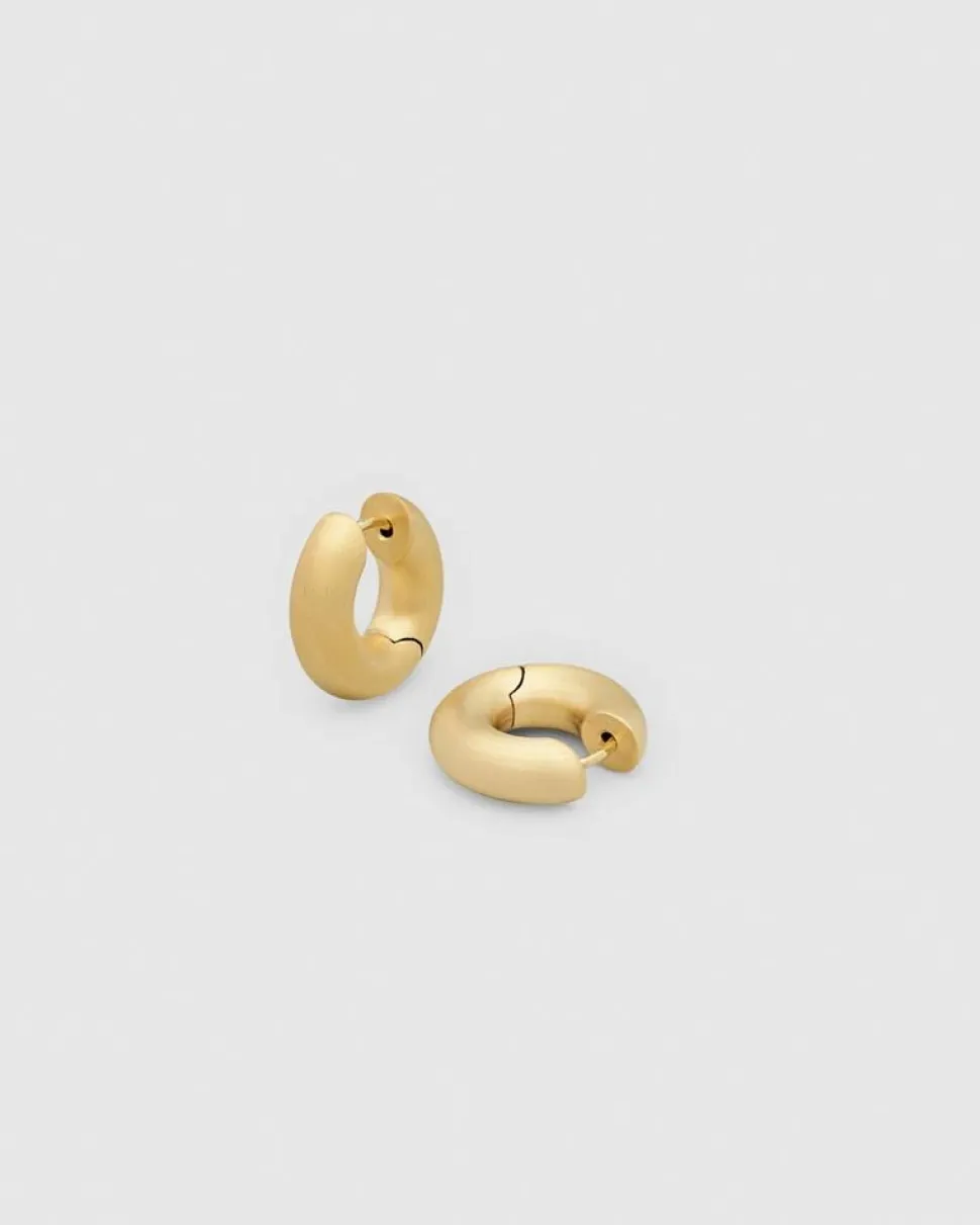 Chunky Hoops Satin Small Gold
