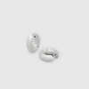 Chunky Hoops Satin Small Silver
