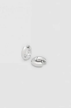 Chunky Hoops Small Silver