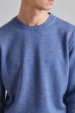 Chunky Merino Crew Neck Blue Melange