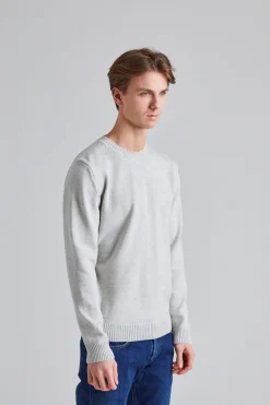 Chunky Merino Crew Neck Lt Grey