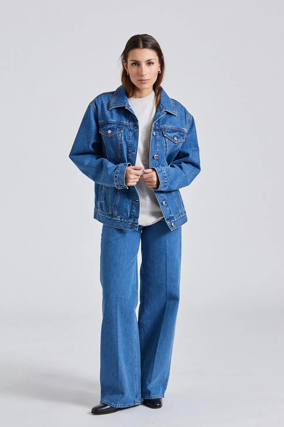 Classic Denim Jacket Vibrant Blue