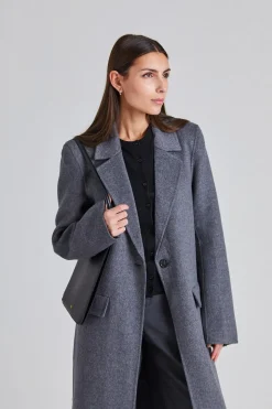 Classic Doublé Coat Mid Grey Melange