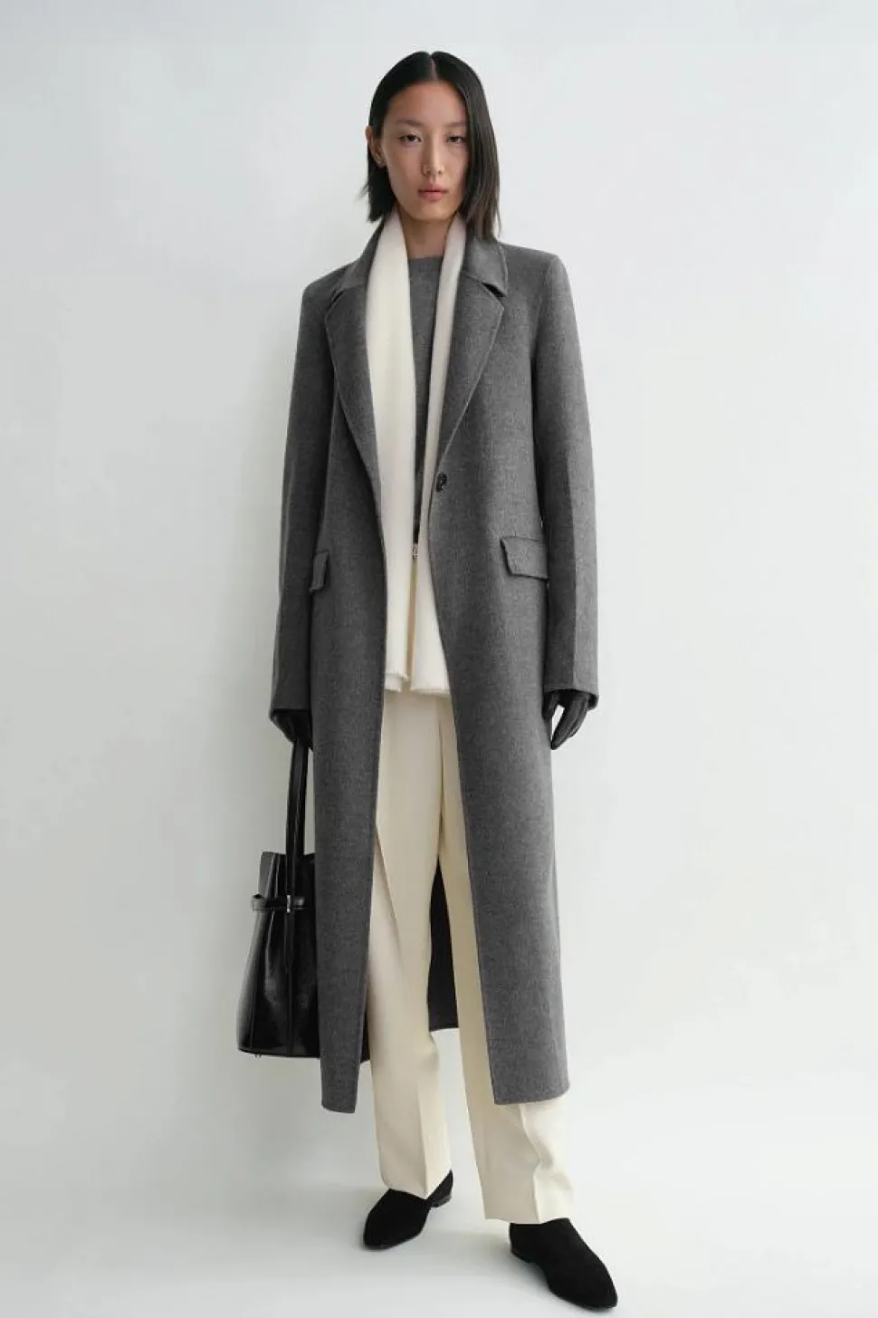 Classic Doublé Coat Mid Grey Melange