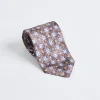 Classic Printed Flower Tie Brown