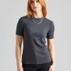 Classic Rib Tee Charcoal Melange