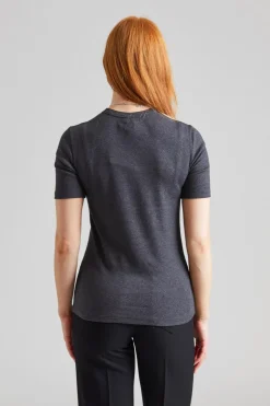 Classic Rib Tee Charcoal Melange