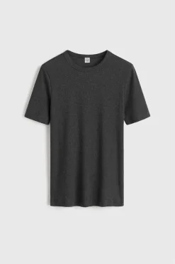 Classic Rib Tee Charcoal Melange