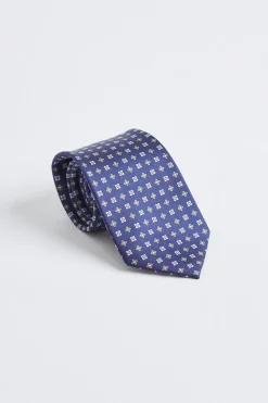 Classic Small Flower Tie Navy