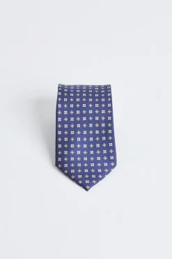 Classic Small Flower Tie Navy
