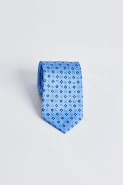 Classic Small Flower Tie Sky Blue