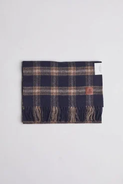 Classic Woven Scarf in Check Navy