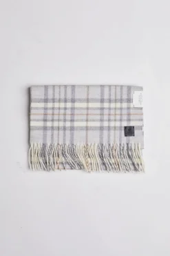 Classic Woven Scarf in Check Lt Grey