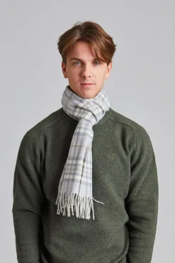 Classic Woven Scarf in Check Lt Grey