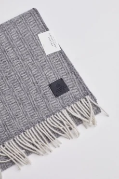 Classic Woven Scarf in Fishbone Grey Melange