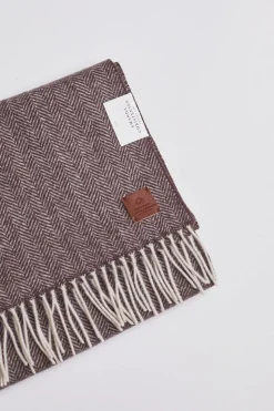 Classic Woven Scarf in Fishbone Brown