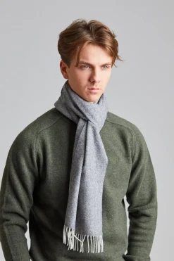 Classic Woven Scarf in Fishbone Grey Melange