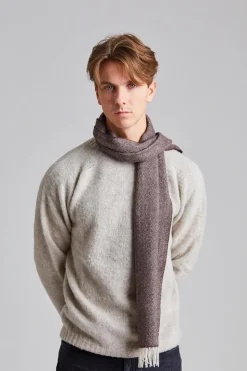 Classic Woven Scarf in Fishbone Brown