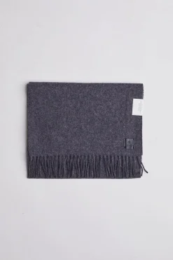 Classic Woven Scarf in Plain Melange Dk Grey