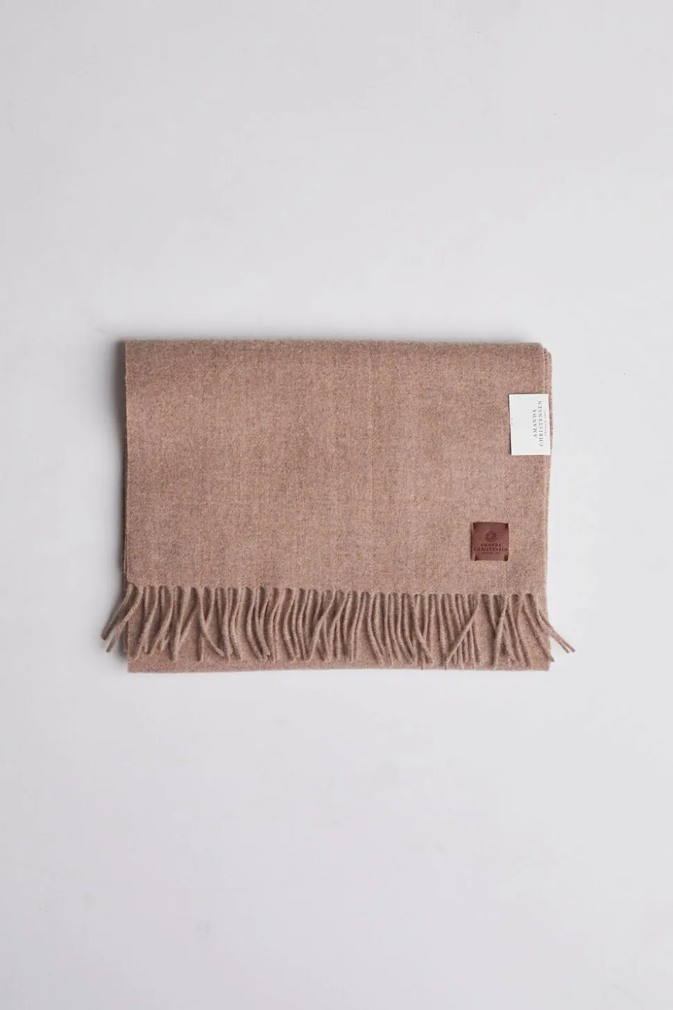 Classic Woven Scarf in Plain Melange Beige