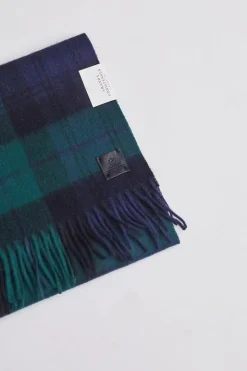 Classic Woven Scarf in Tartan Check Black