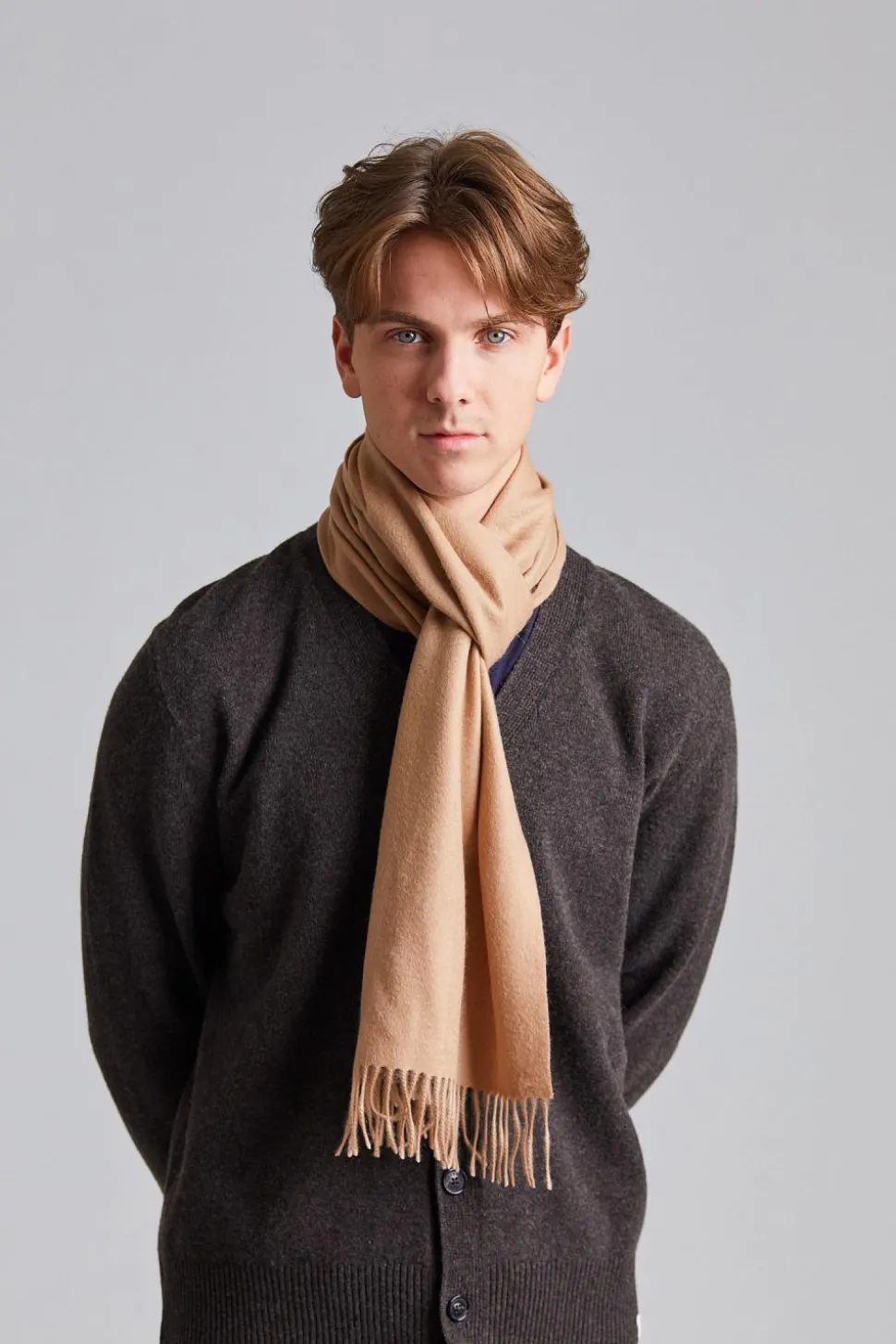 Classic Woven Scarf Soft Feeling Camel