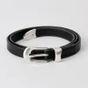 2 cm Belt Black Leather