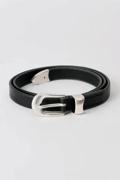 2 cm Belt Black Leather
