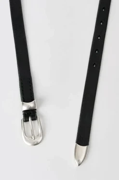 2 cm Belt Black Leather