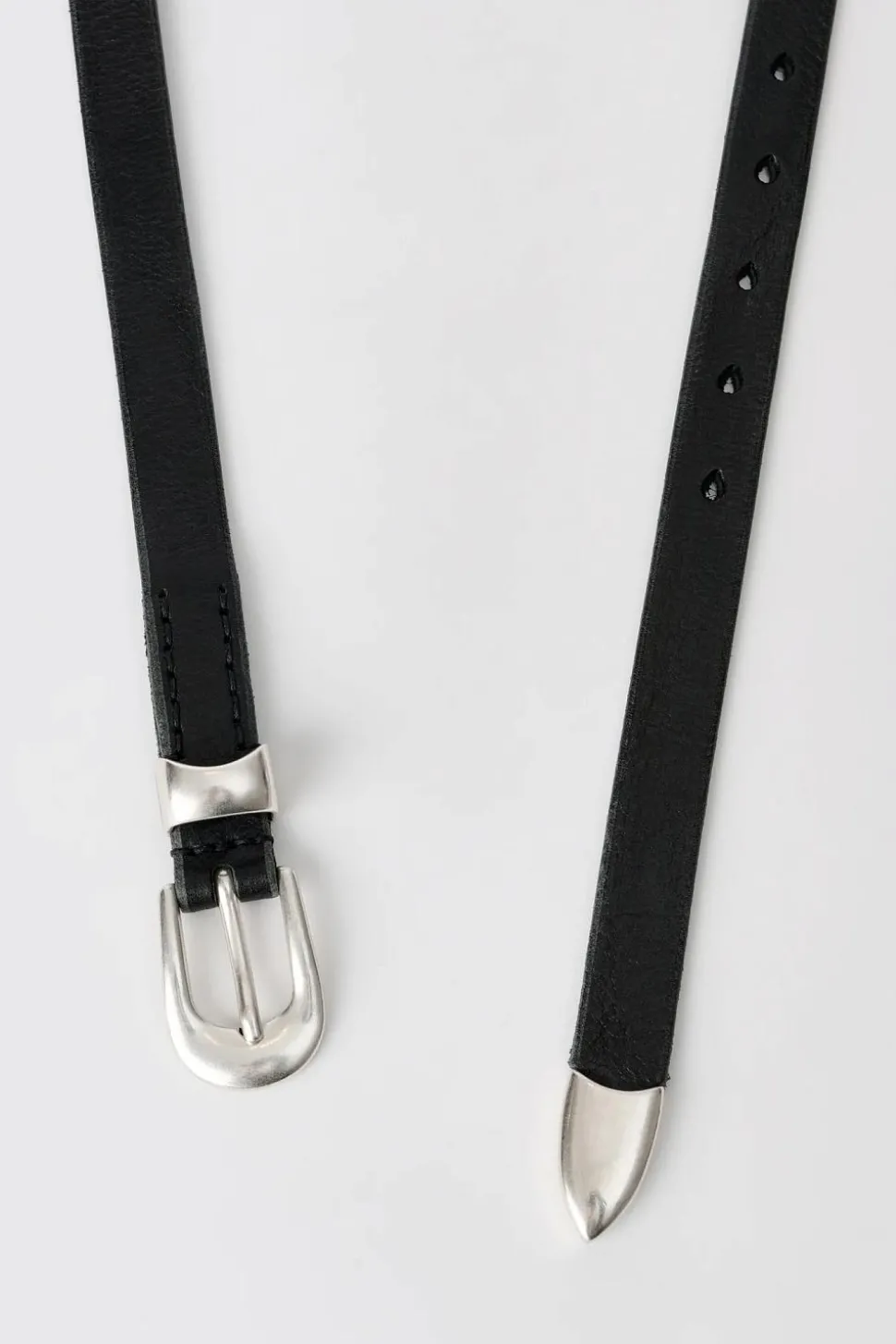 2 cm Belt Black Leather
