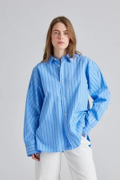 Coastal Shirt Cornflower Blue Stripe
