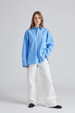 Coastal Shirt Cornflower Blue Stripe