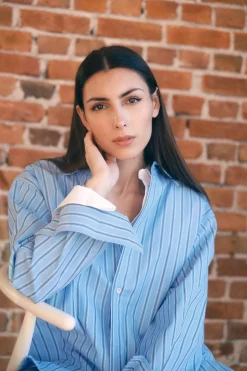 Coastal Shirt Cornflower Blue Stripe