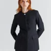 Collarless Cinched Jacket Black