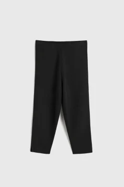 Compact Knit Capri Trousers Black