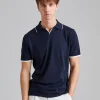 Contrast Polo Shirt Blue