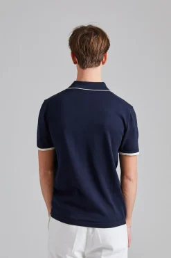 Contrast Polo Shirt Blue