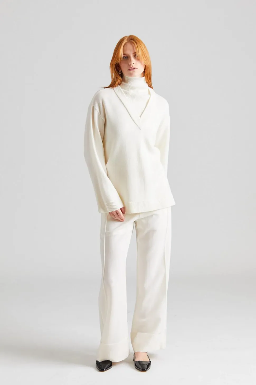 Cosmos Wide Leg Trousers Ivory