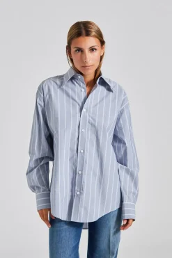 Cotton Chambray Shirt Stripe
