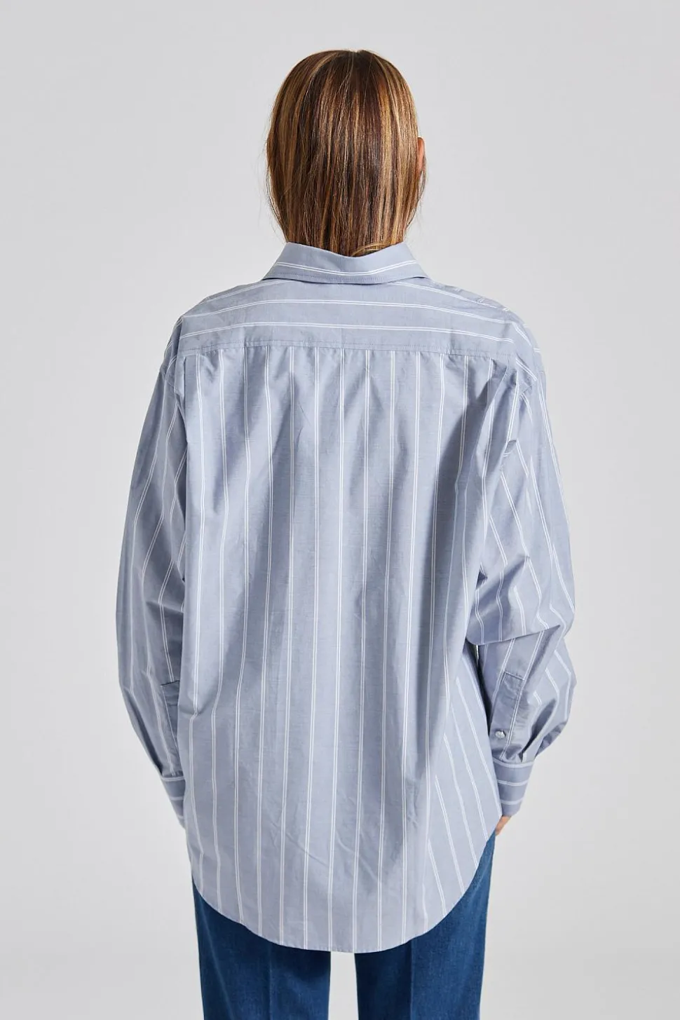 Cotton Chambray Shirt Stripe