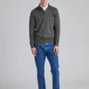 Cotton Half Zip Dk Olive