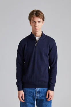 Cotton Half Zip Navy