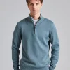 Cotton Half Zip Vintage Teal