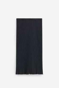 Cotton Rib Slip Skirt Black