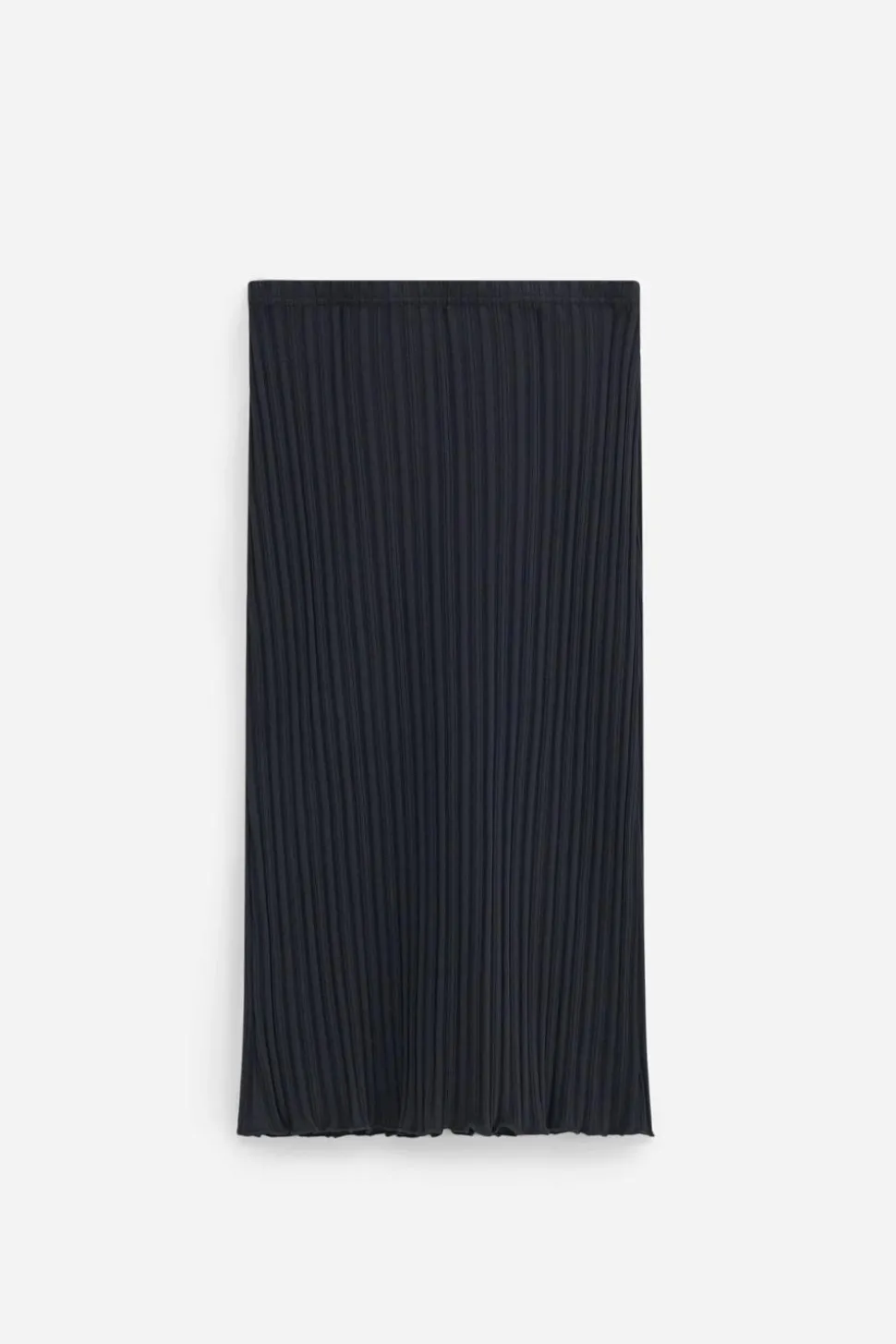 Cotton Rib Slip Skirt Black