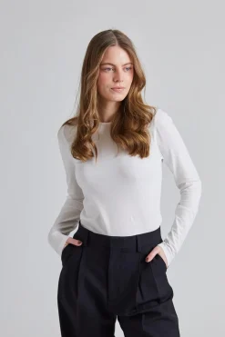Cotton Stretch Long Sleeve White