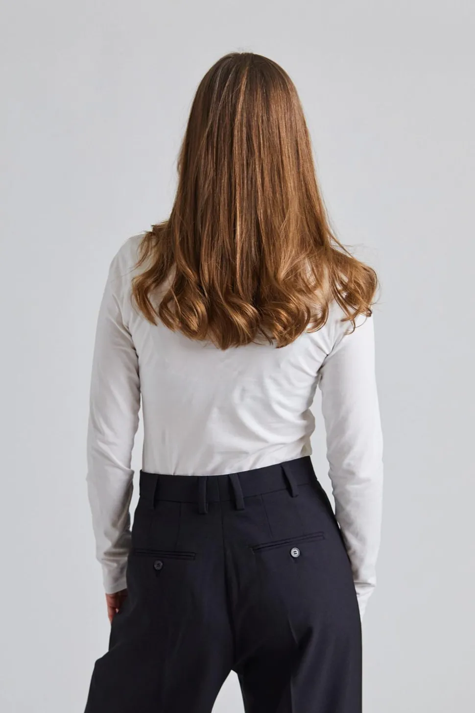 Cotton Stretch Long Sleeve White