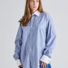 Cotton Tuxedo Shirt Steel Blue