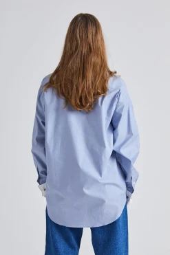 Cotton Tuxedo Shirt Steel Blue